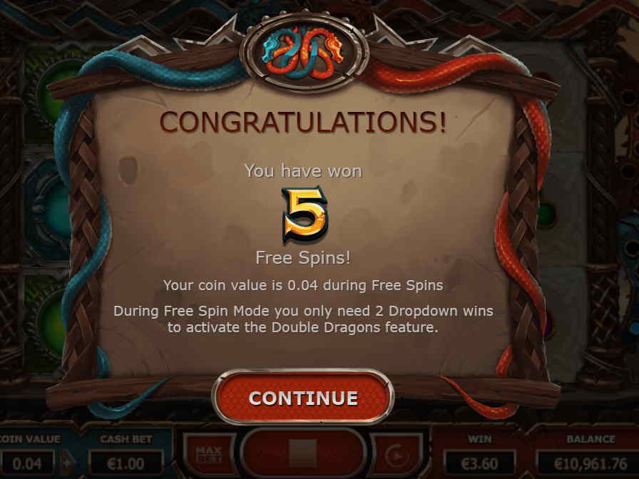 Фриспины игрового автомата Драконы от Иггдрасиль