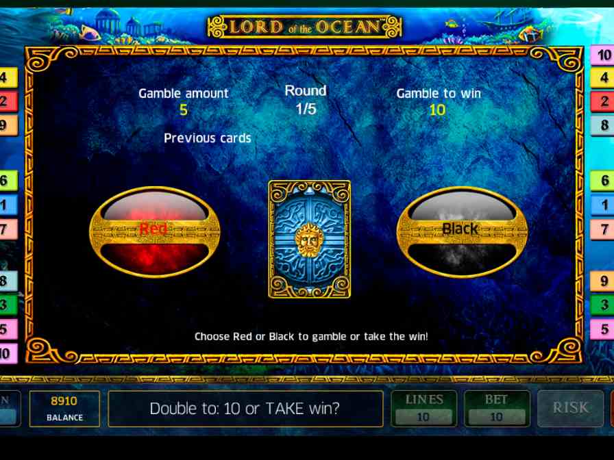 Риск-игра в автомате Lord of Ocean