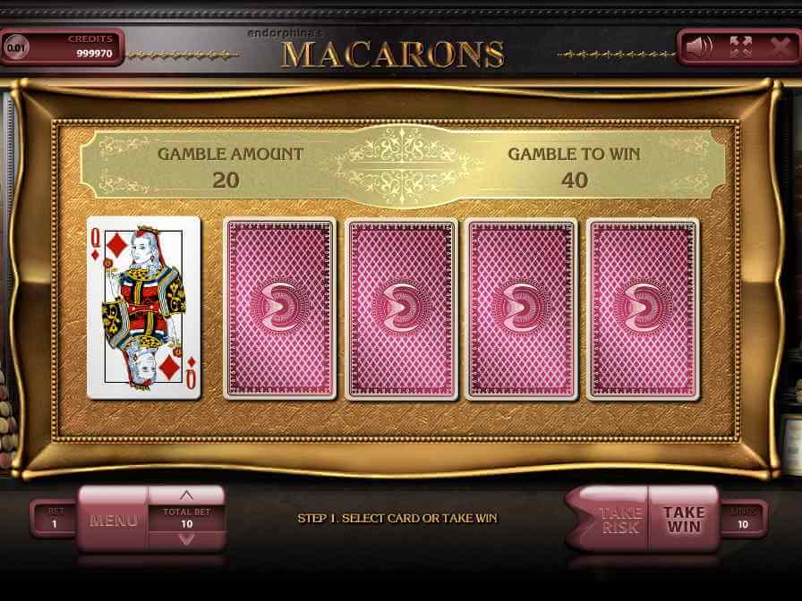 Рискованный раунд онлайн слота Macarons (Endorphina)